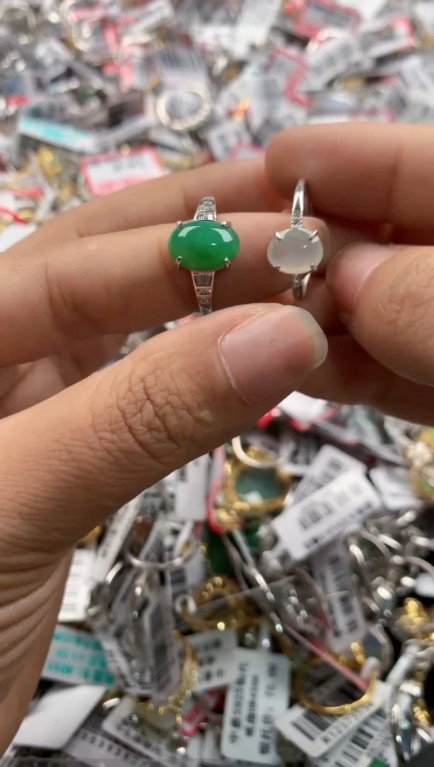 银S925镶嵌戒指翡翠555    4
