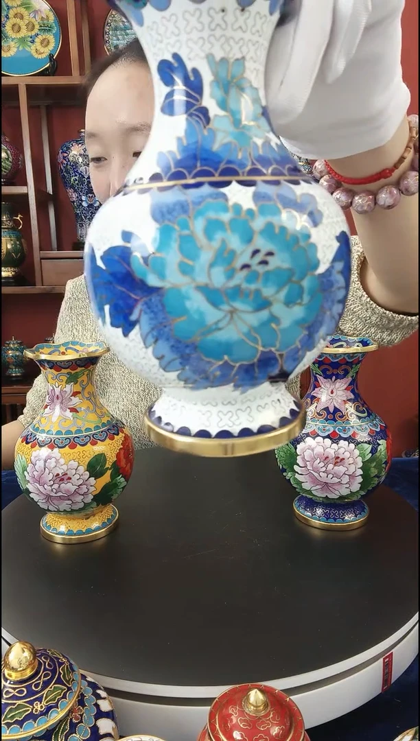 6寸青花蓝花口瓶 非遗手工艺