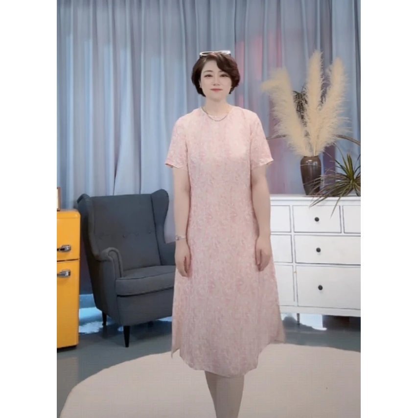 【U.M】鎏金19姆米金皮冠乐绉6A级桑蚕丝连衣裙