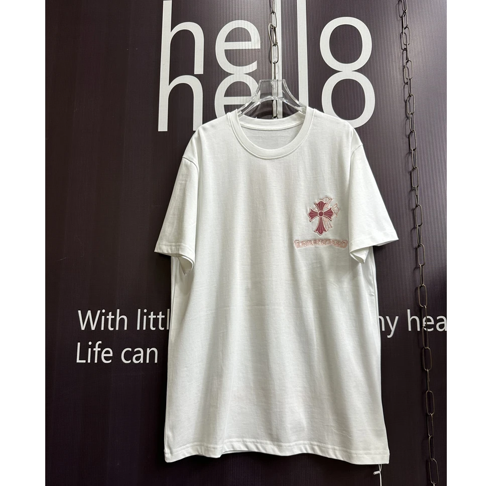 钻石康家2025春女装十字新款装时尚百搭重工刺绣短袖T恤6958