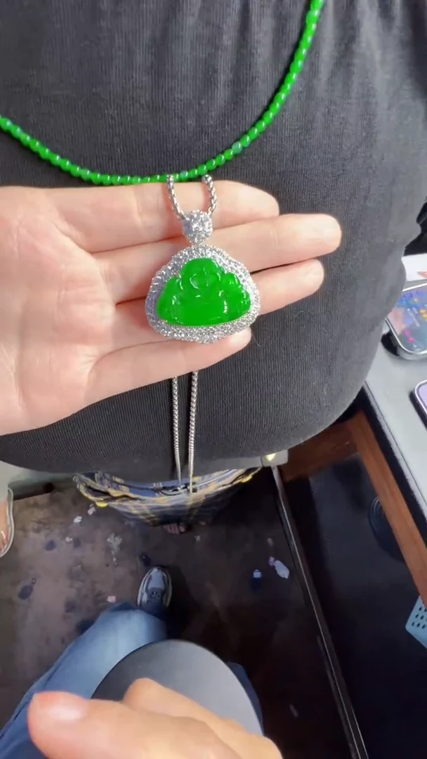 未镶嵌定制翡翠冬*翡翠A货有轻微色差属于正常现象，佛公1