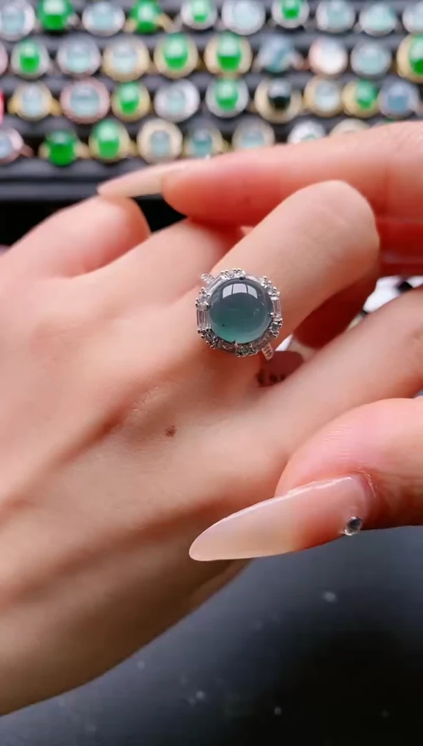 【闪购商品】翡翠戒指银S925镶嵌1111111