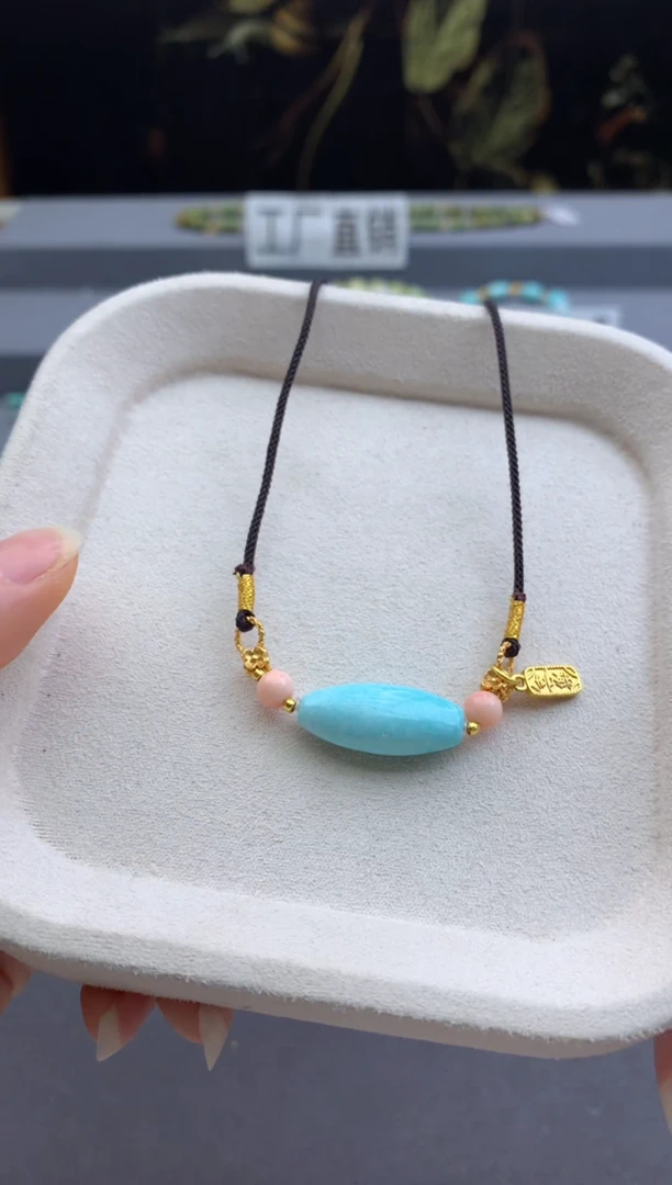 未镶嵌绿松石锁骨链茜.m26