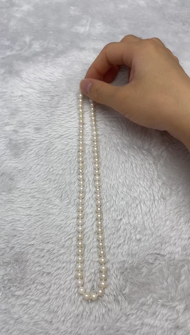 项链银S925镶嵌海水珍珠AK羽皇金5.5-6mm