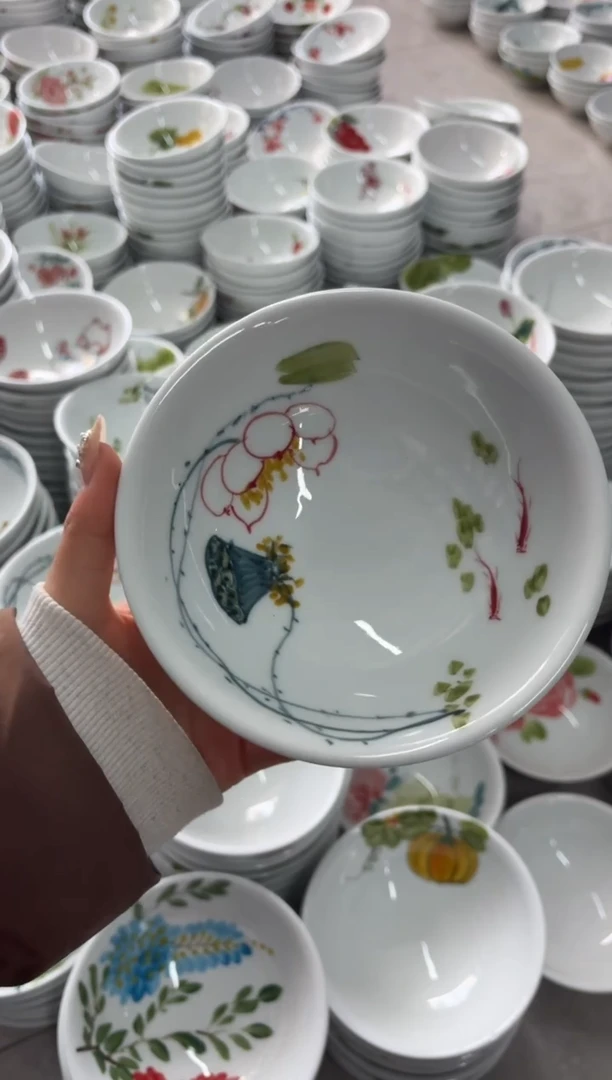 瓷片景德镇高温陶瓷食品级手绘釉中彩-壮壮碗