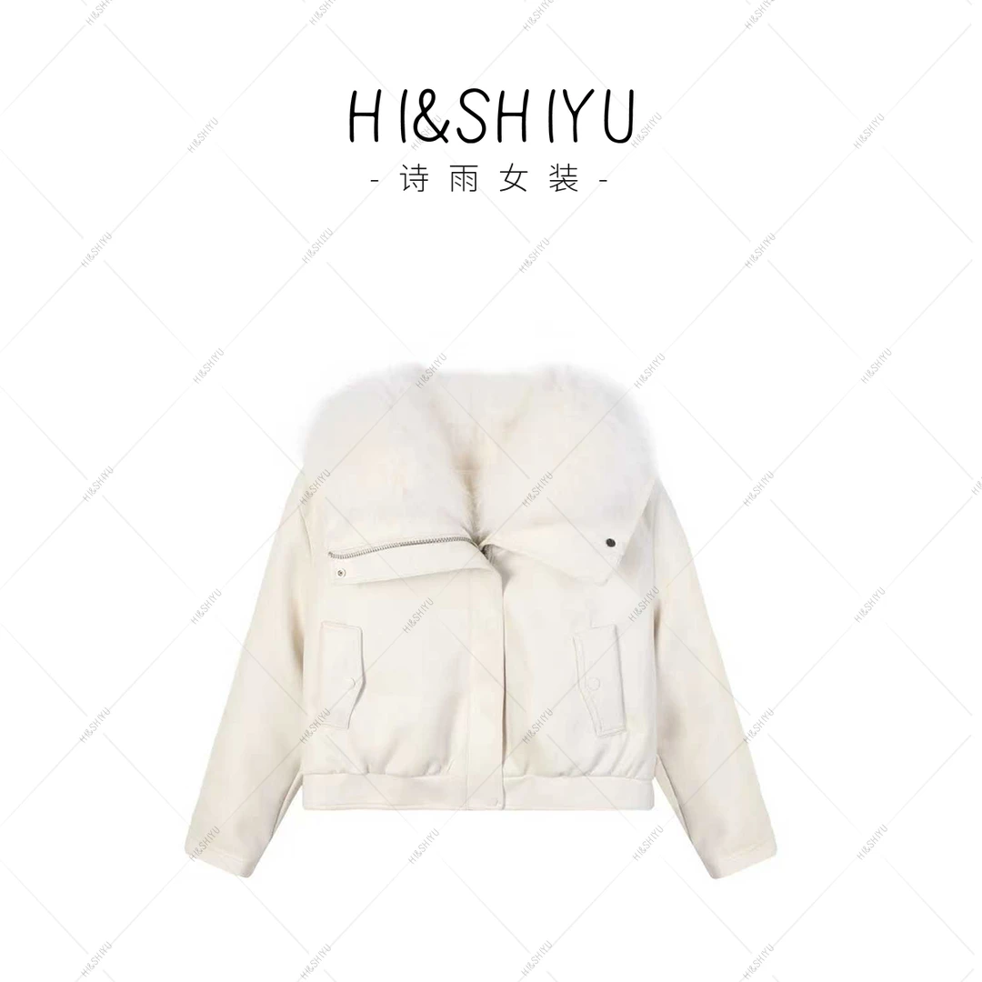 HISHIYU【氧气云朵】时尚大翻毛领短款宽松羽绒派克服 LAW50006