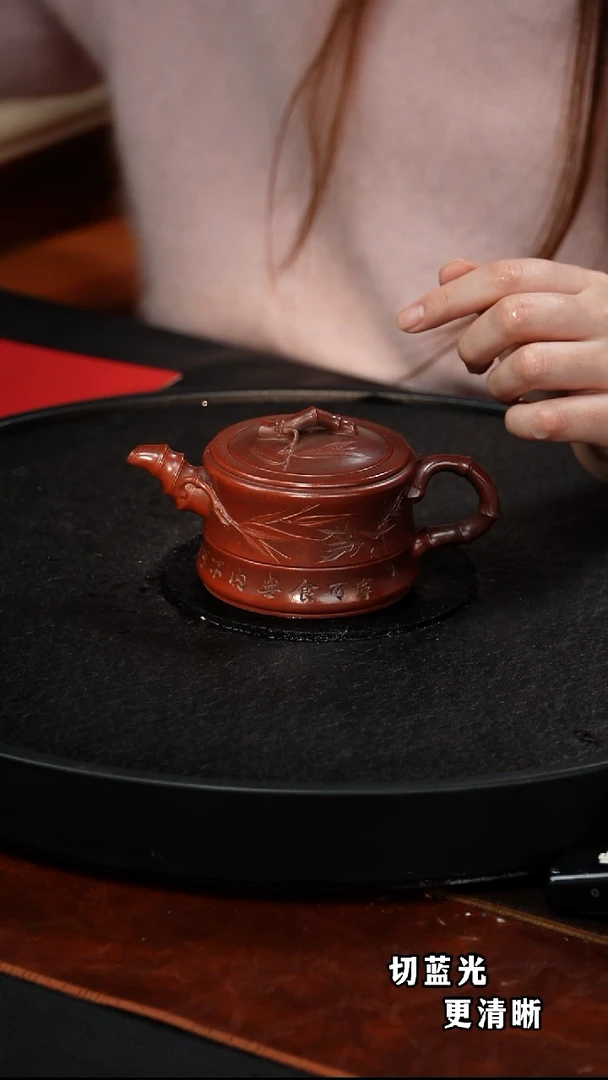 茶壶紫砂惠慧 竹段52   紫金土  280毫升 建军装饰