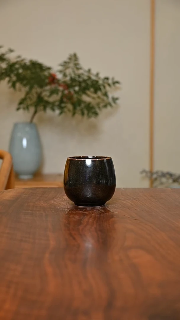 暖心杯 矿石釉 微瑕 朱家汝窑款