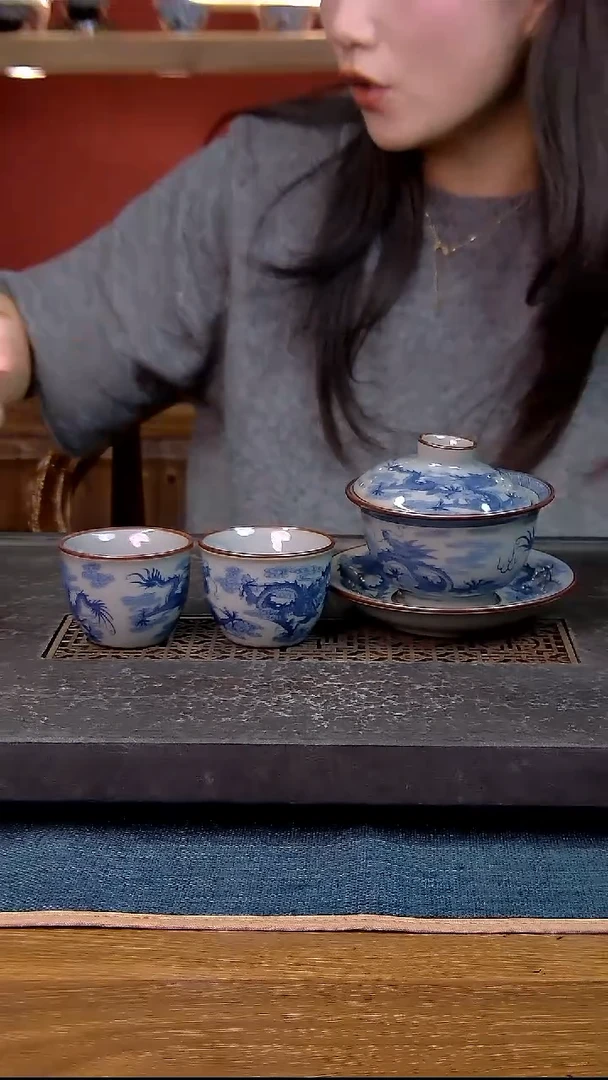 简装家用款3件套 老陶泥开片纹陶瓷茶具