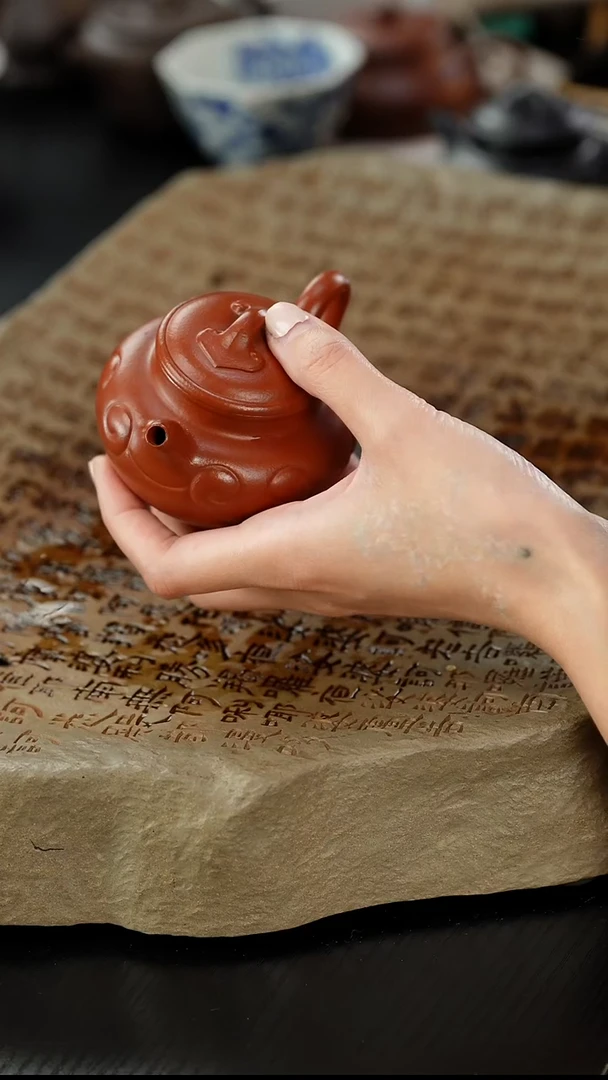 茶壶紫砂?****️朱泥仿古如意130cc