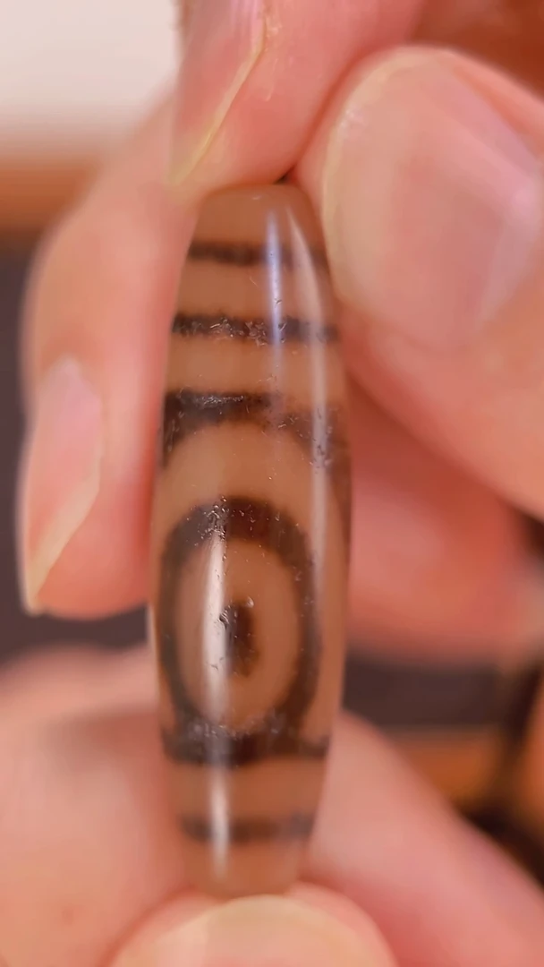 未镶嵌颈饰玛瑙/玉髓老冯黑金如意二眼42.2*12.2