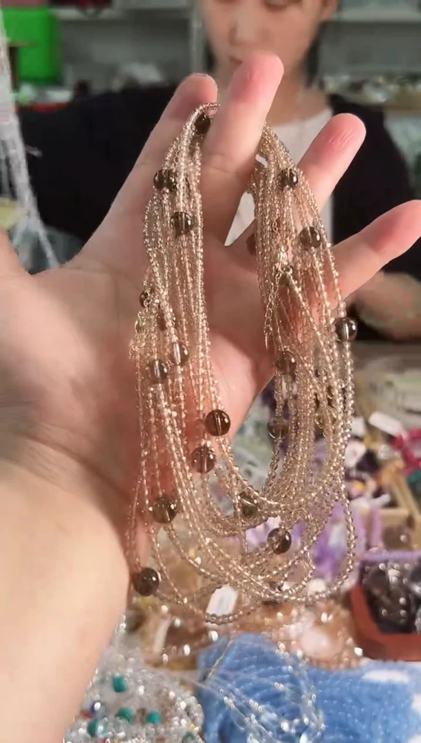 未镶嵌颈饰水晶茶水晶延长链颈链