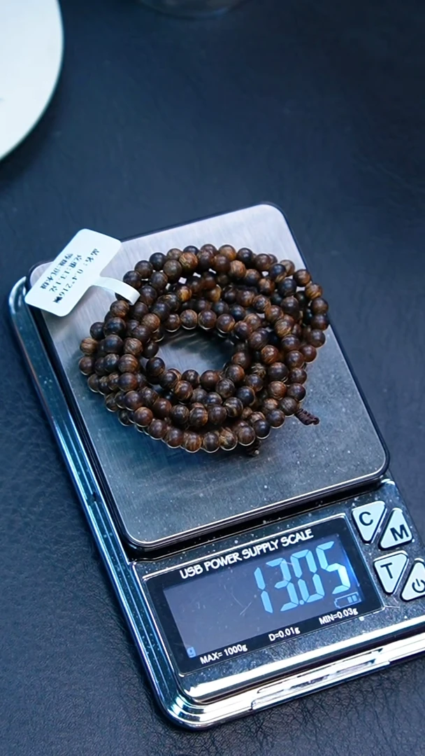 沉香手串梦*0.4*108老惠安红油老料沉水多圈13克