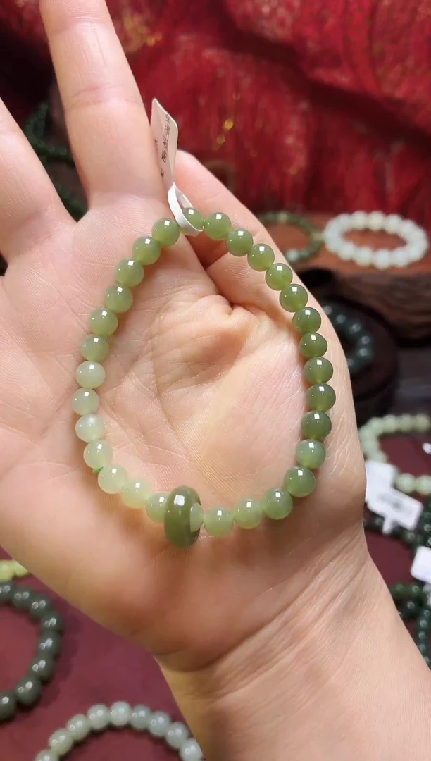 未镶嵌手链和田玉梦****感6mm跑环