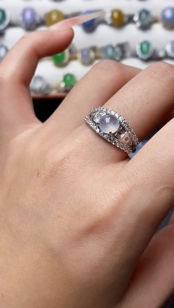 银S925镶嵌戒指翡翠6103