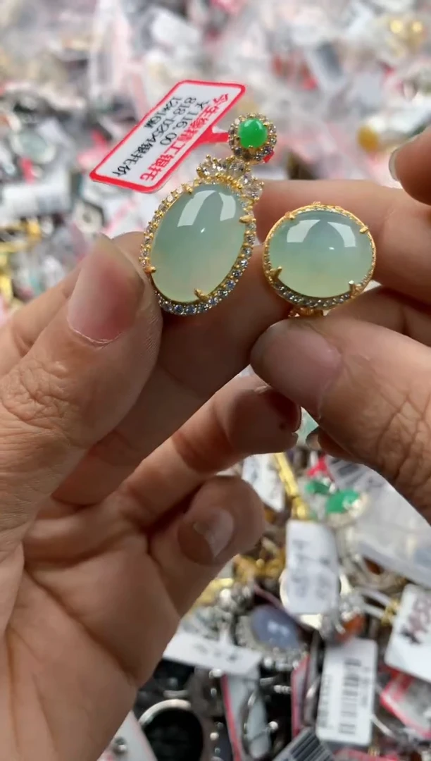 银S925镶嵌戒指翡翠15              1