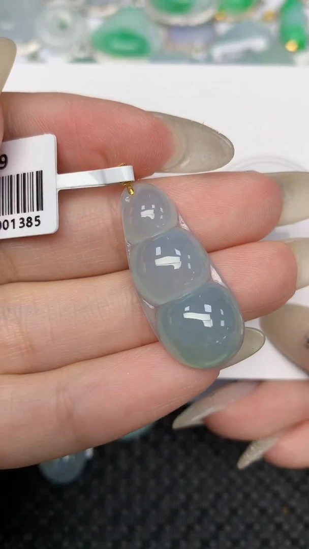 颈饰18K金镶嵌翡翠天然缅甸翡翠a货百元以上9元证书费自理