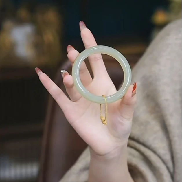 【睿泽鉴宝】和田玉晴水手镯(53-60圈口)  11*10