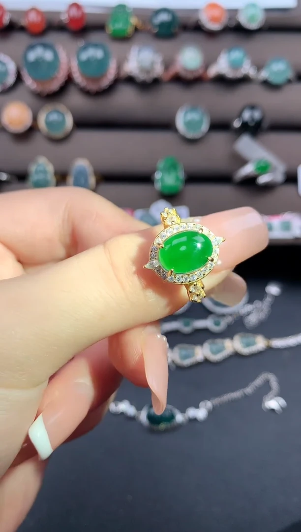 【闪购商品】翡翠戒指银S925镶嵌51241