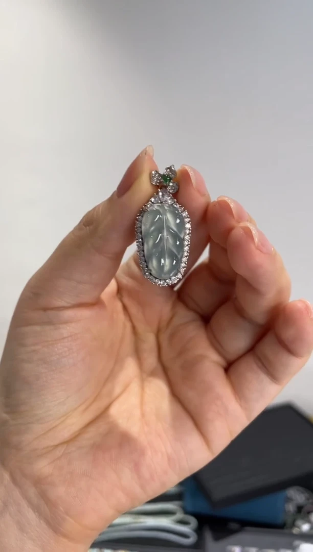 翡翠银S925镶嵌吊坠(不含链)yf730