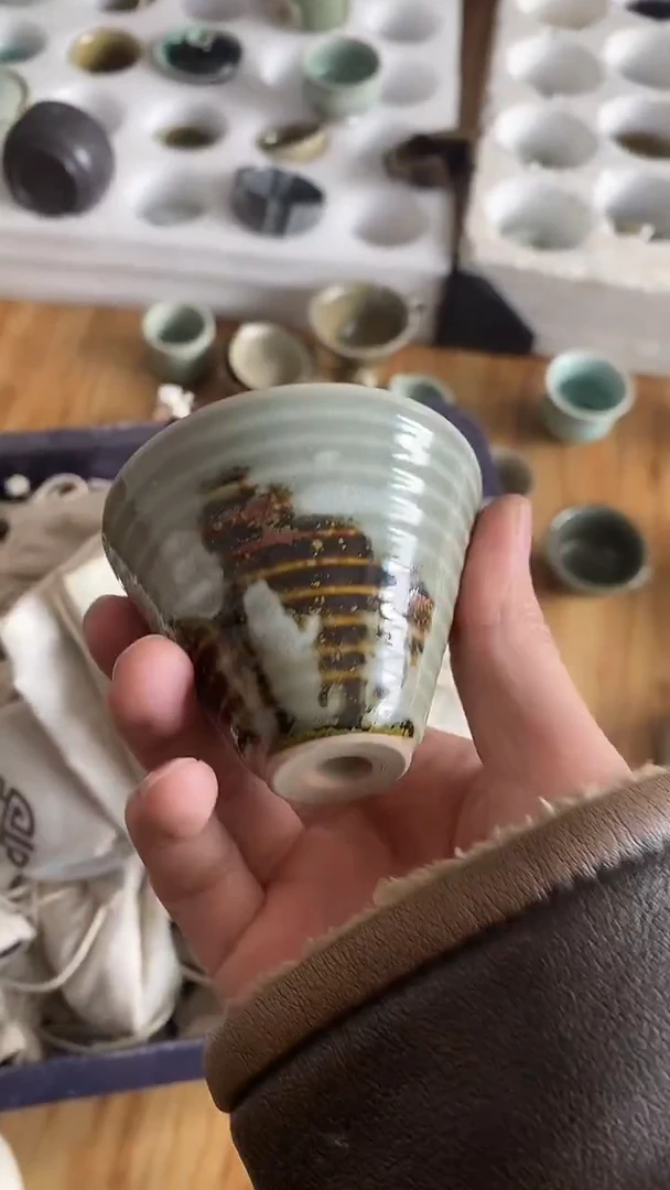 【山隐青瓷】龙窑柴烧杯子    全品