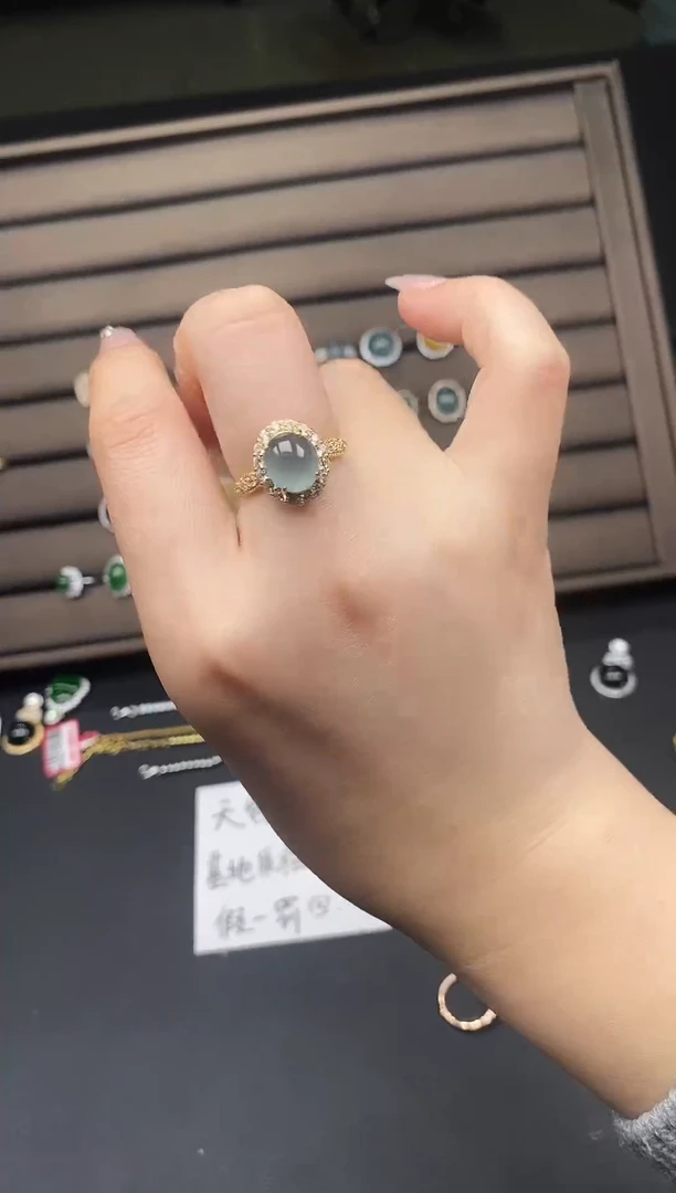 银S925镶嵌戒指翡翠398385