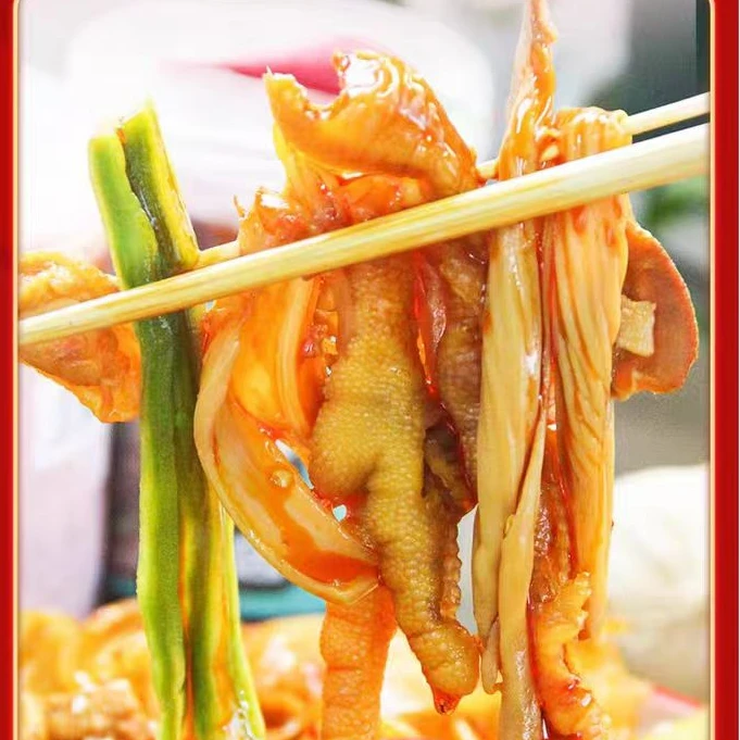 椒麻大杂烩无骨鸡爪贡菜三角骨开袋即食休闲零食