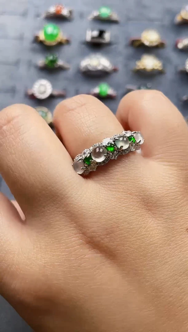 银S925镶嵌戒指翡翠92