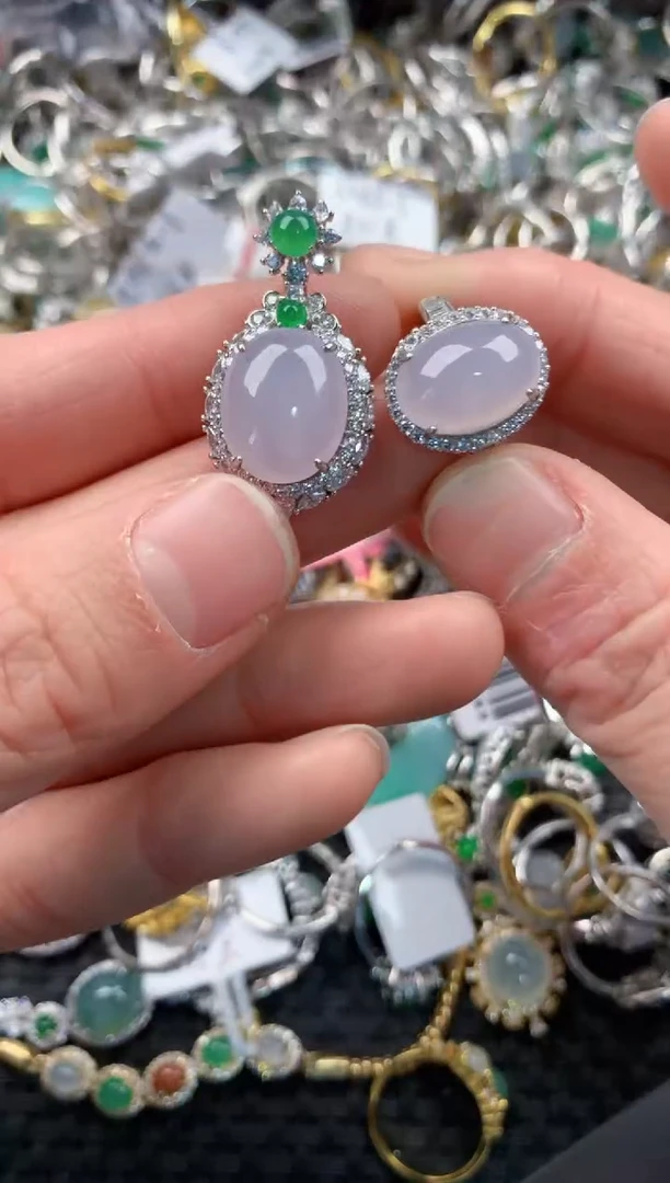 银S925镶嵌戒指翡翠333   2