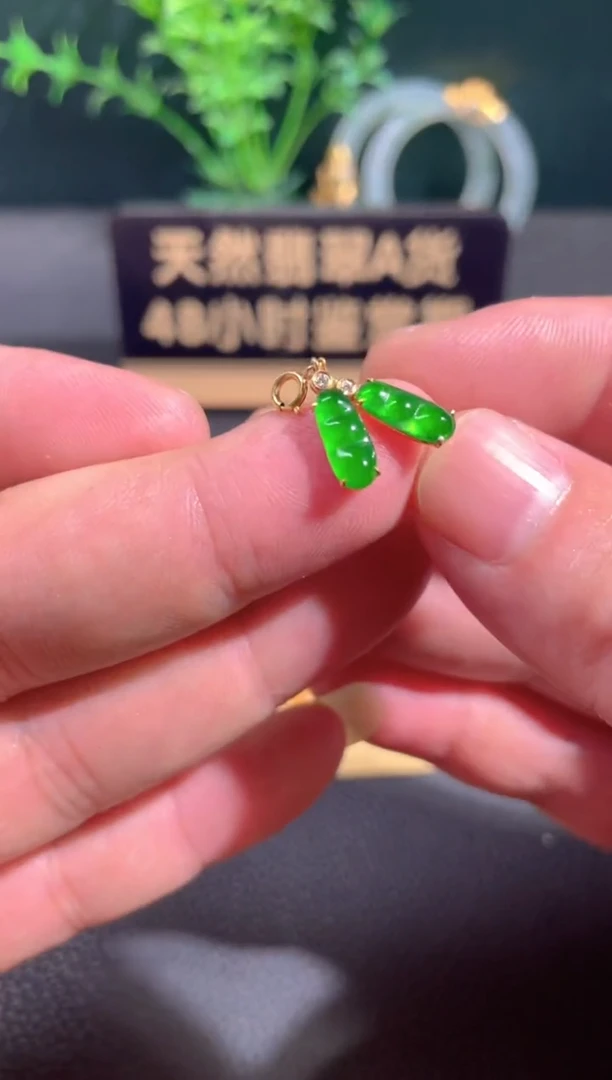 翡翠18K金镶嵌颈饰翡翠