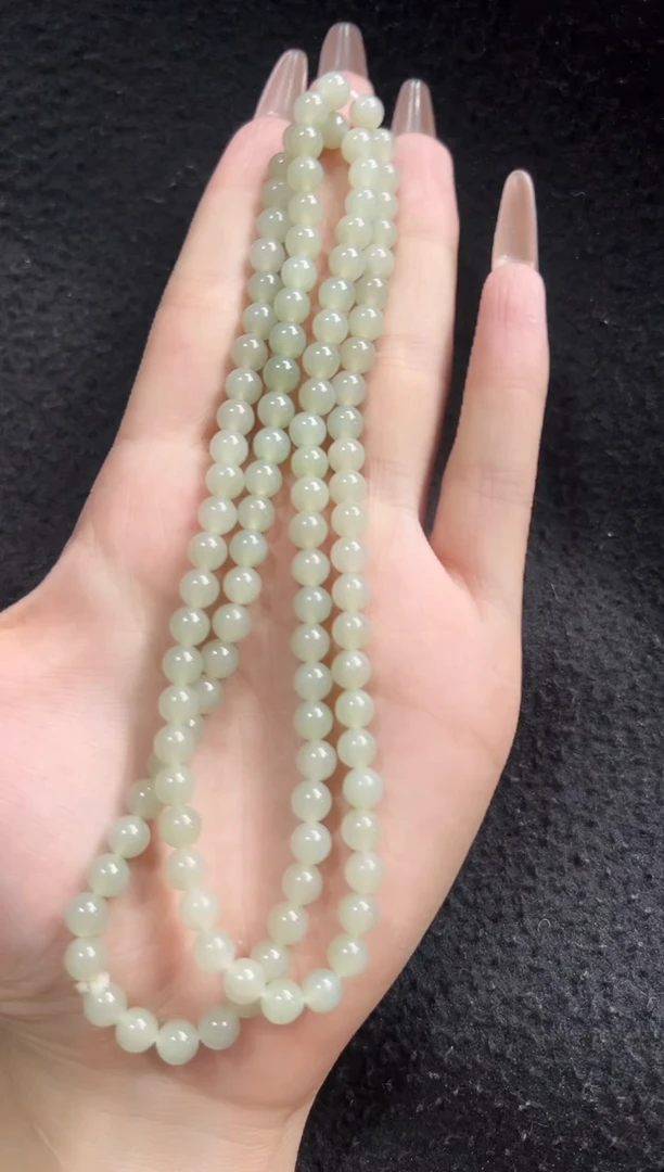 手串未镶嵌和田玉且末料k6圆珠 108颗