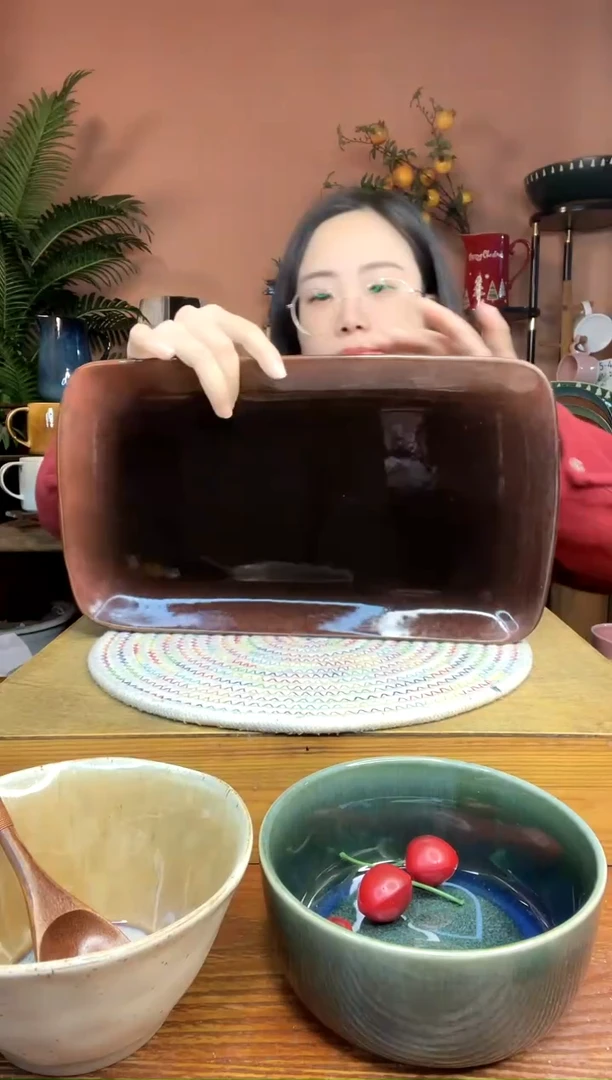 陶瓷14英寸长条鱼盘  微瑕