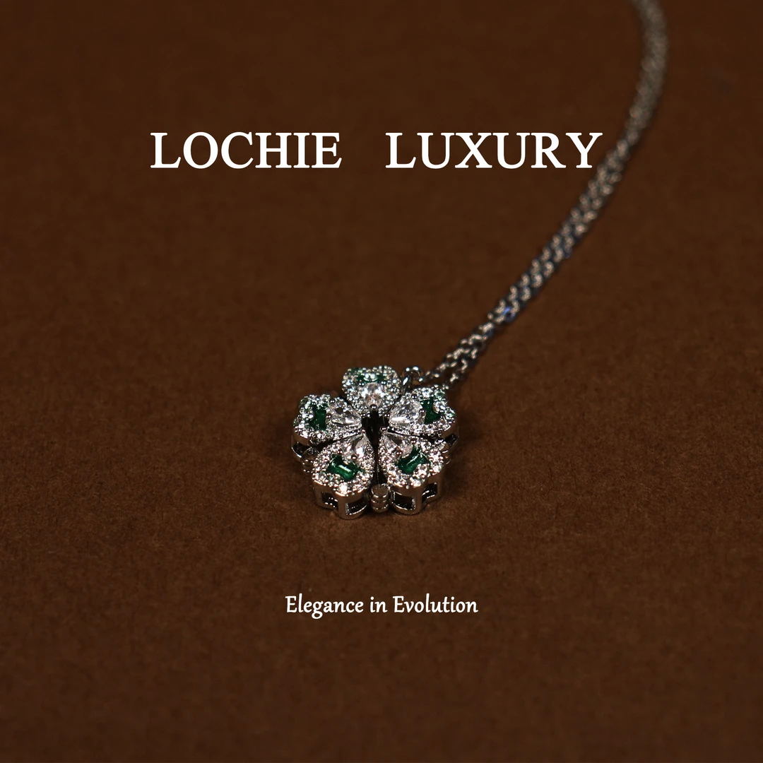 黄铜项链 L190【岁月变迁】法式复古百搭两戴花瓣吊坠项链