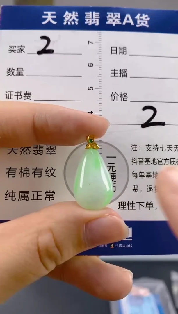 【闪购商品】翡翠颈饰18K金镶嵌天然A货翡翠  2