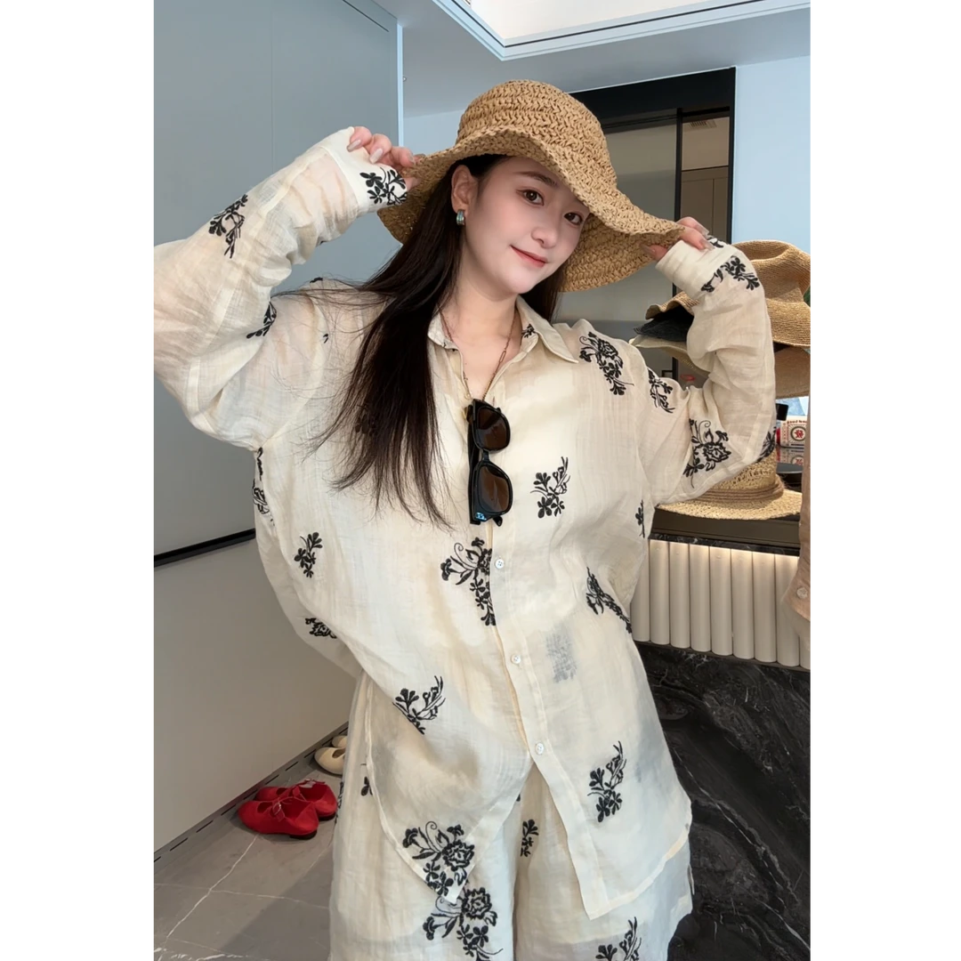 【DAIDAI私服】舒适高级感100%苎麻定制刺绣印花衬衫 DD1000