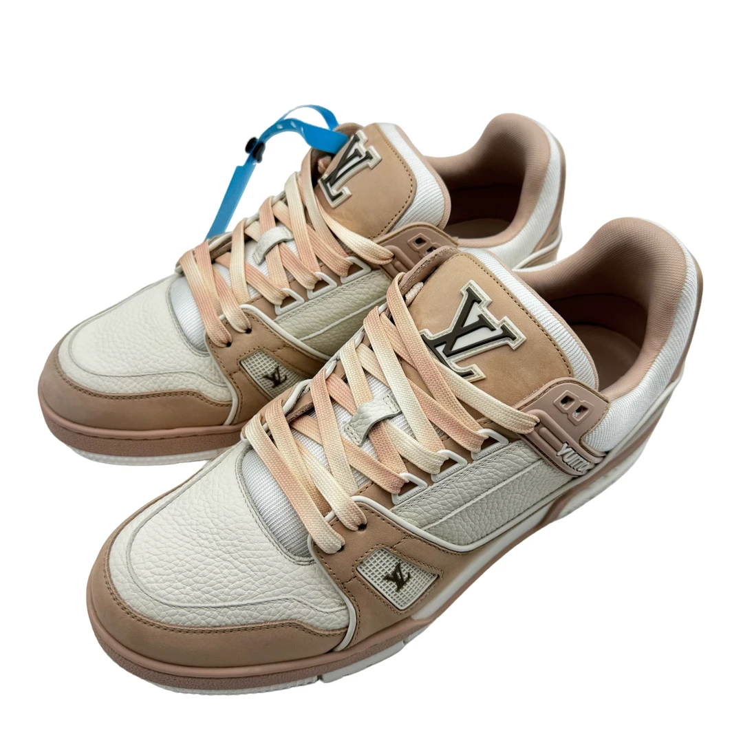 95新 LouisVuitton/路易威登 7码41码白粉拼接trainer98新yy205