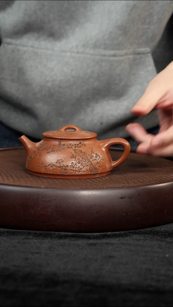茶壶紫砂降坡平盖石瓢180c