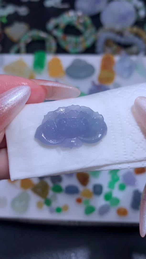 未镶嵌定制翡翠紫莲花