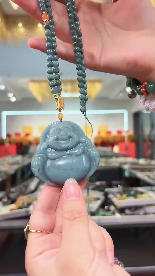 颈饰未镶嵌翡翠佛公吊坠