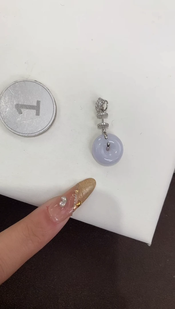 颈饰银S925镶嵌翡翠 天然缅甸a货翡翠