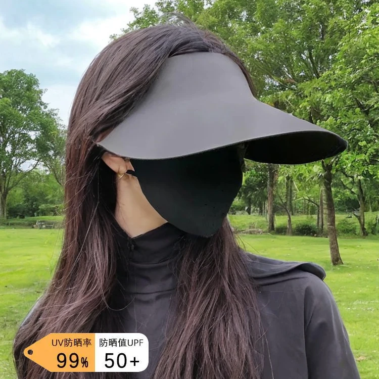 骑车吹不翻防晒帽子女2025夏季新款防紫外线遮阳帽无痕空顶太阳帽