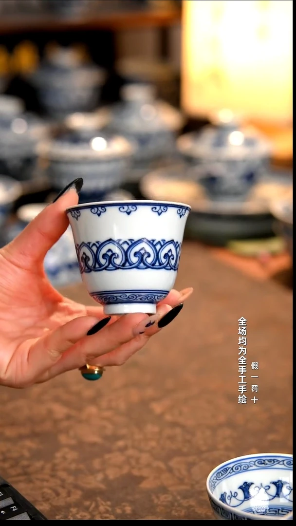 景德镇全手工手绘柴窑茶器福利（5个）