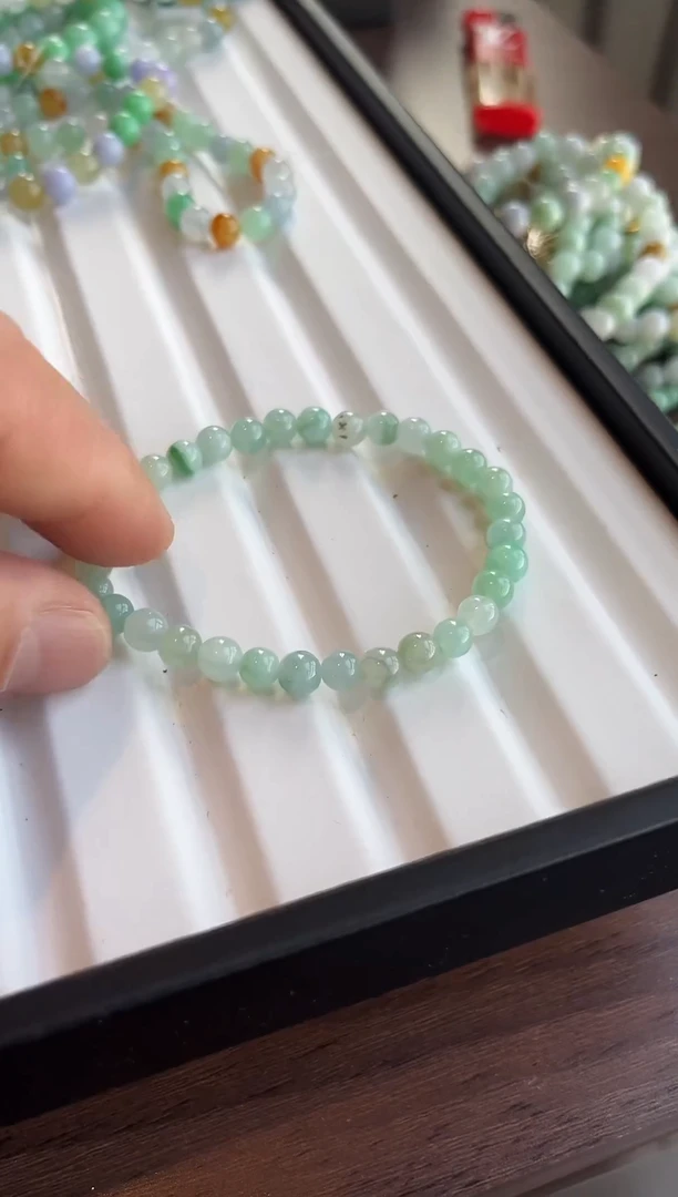 散珠翡翠翡翠手串 有瑕疵