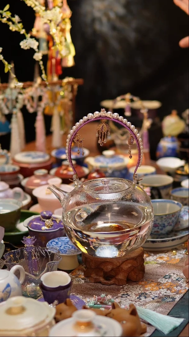 【闪购商品】紫色编织把手天久壶