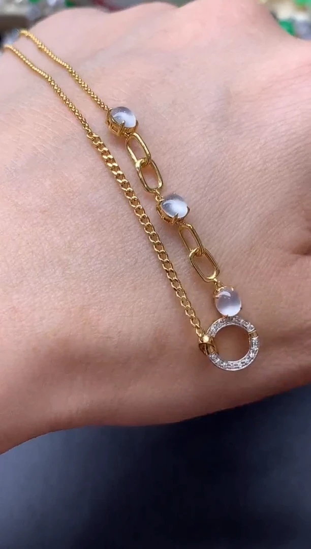 颈饰18K金镶嵌翡翠474-中国好珍宝