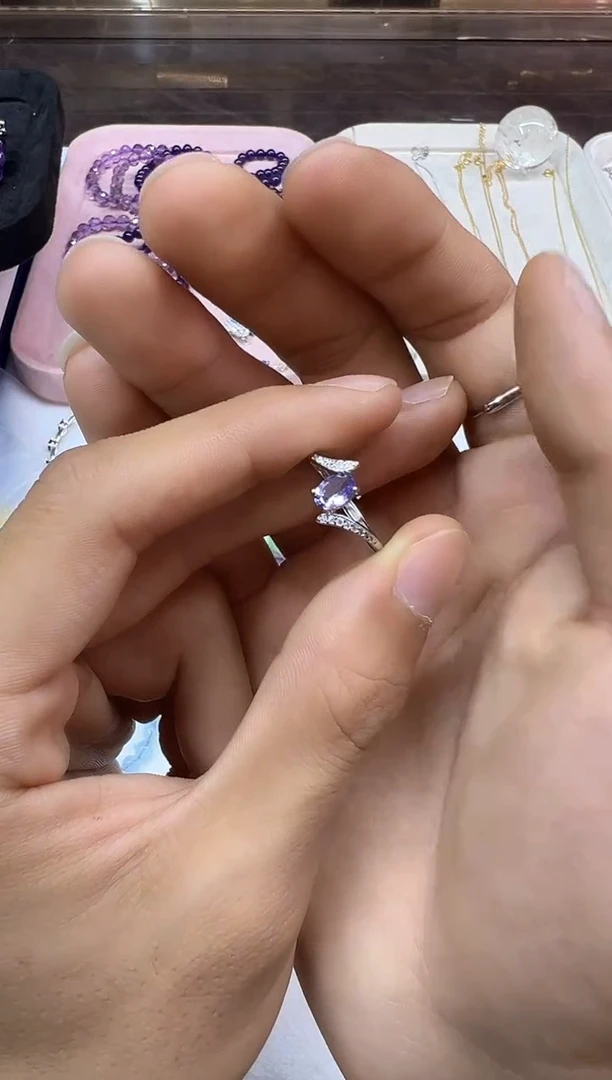 银S925镶嵌戒指坦桑石1222m018多样性发其一