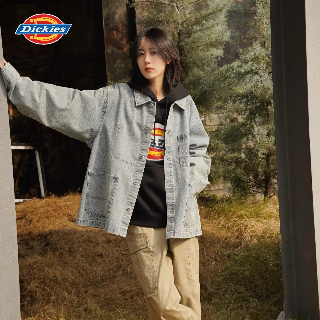 Dickies 2025工装夹克春秋牛仔休闲百搭复古浅水洗蓝DK0A89TT-CS