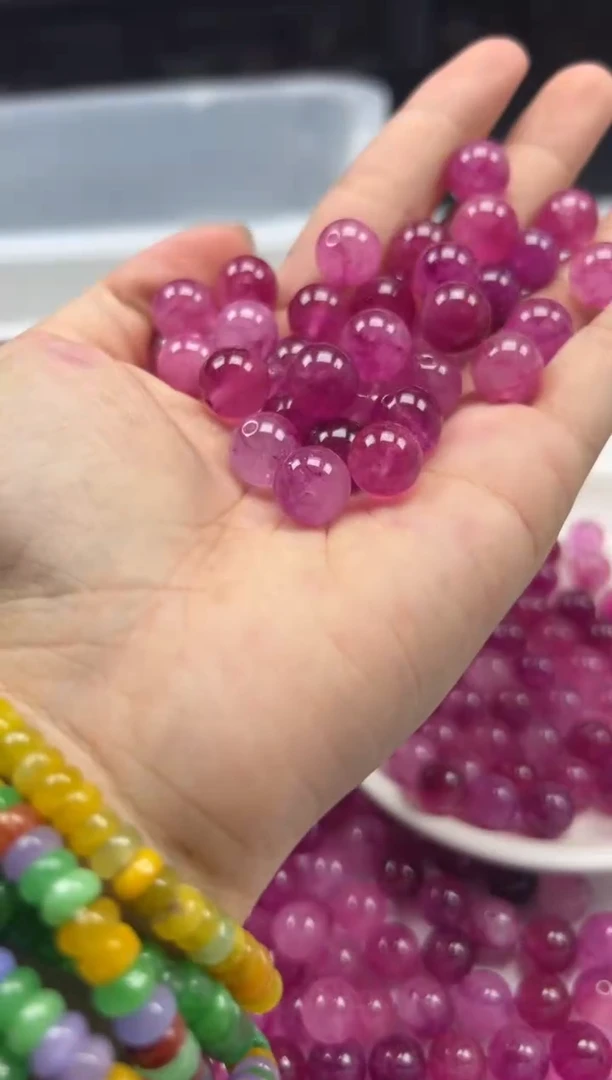 未镶嵌颈饰碧玺w1651卢比来粉碧玺10mm*20颗