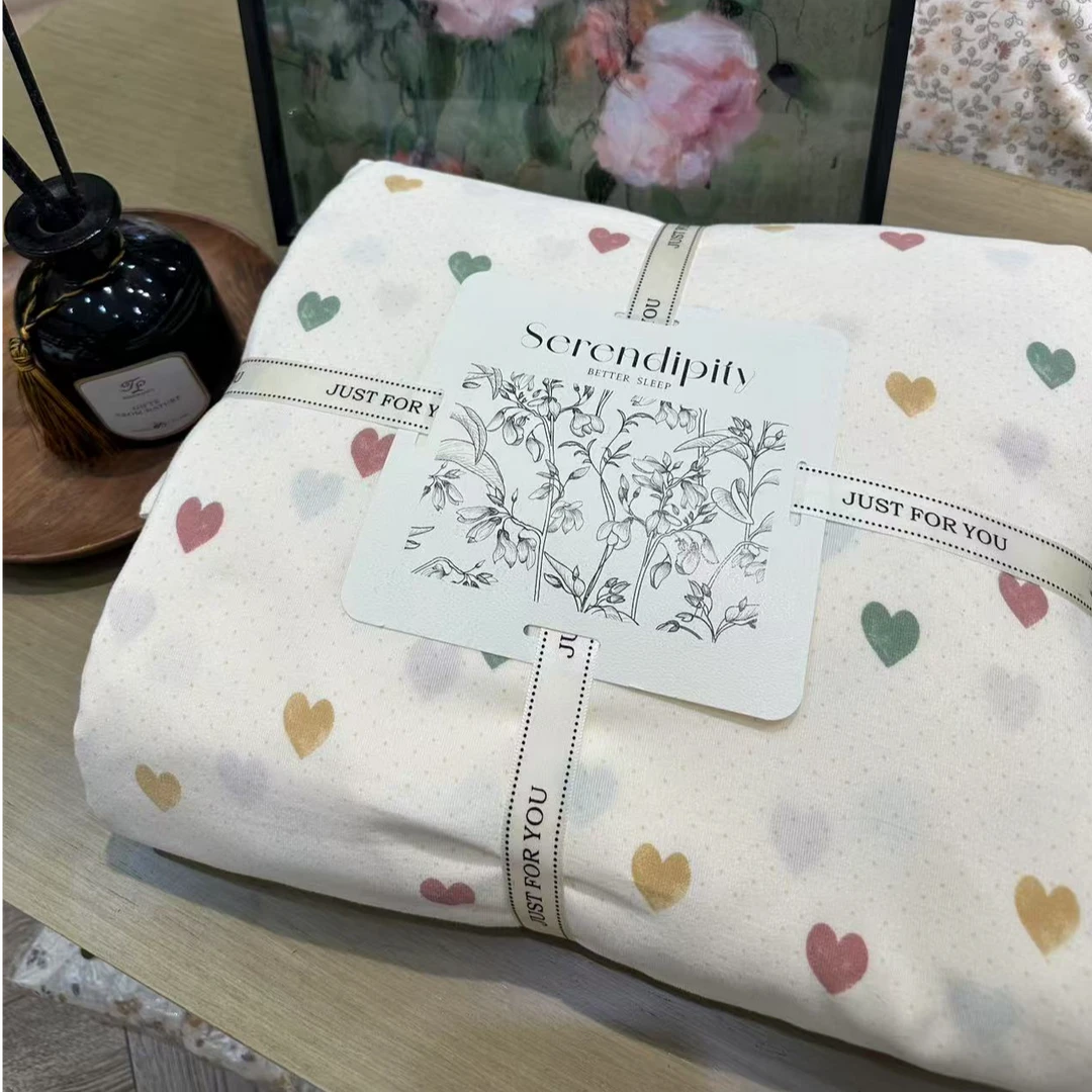 实体店现货简约小碎花针织四件套