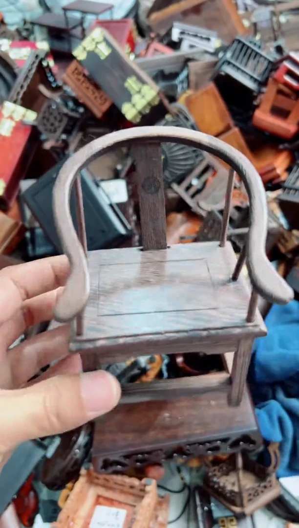 木1圈椅底座花架摆件处理